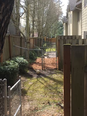 Fenced outdoor area at Roberts Court Townhomes